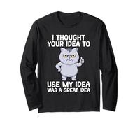 Idée de Chat Amusante penseur Graphique Humour Amoureux des Chats Manche Longue