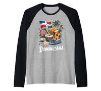Idée de Costume Dominicaine pour Femme Drapeau de la République Dominicaine Manche Raglan