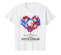 Idée de Drapeau de la Corée du Sud pour Les Femmes et Le Drapeau coréen T-Shirt, Enfant, Blanc, 4 Ans