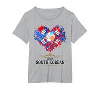 Idée de Drapeau de la Corée du Sud pour Les Femmes et Le Drapeau coréen T-Shirt, Femme Grandes Tailles, Gris Chiné, 1X