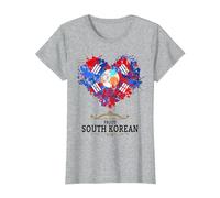 Idée de Drapeau de la Corée du Sud pour Les Femmes et Le Drapeau coréen T-Shirt, Femme, Gris Chiné, S