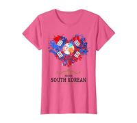 Idée de Drapeau de la Corée du Sud pour Les Femmes et Le Drapeau coréen T-Shirt, Femme, Rose Chiné, 3XL