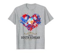 Idée de Drapeau de la Corée du Sud pour Les Femmes et Le Drapeau coréen T-Shirt, Homme, Gris Chiné, L