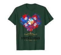 Idée de Drapeau de la Corée du Sud pour Les Femmes et Le Drapeau coréen T-Shirt, Homme, Vert Forêt, S