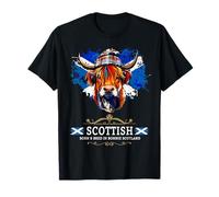 Idée de tenue de drapeau écossais pour femme et vache des Highlands d'Écosse T-Shirt