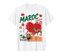Idée de Tenue Drapeau du Maroc pour Femme sur Le thème de la Culture Marocaine T-Shirt