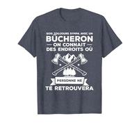 Idée Drôle De Cadeau De Travail du Bois pour Un Bûcheron T-Shirt, Homme, Bleu Chiné, L