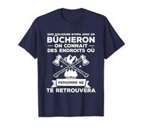 Idée Drôle De Cadeau De Travail du Bois pour Un Bûcheron T-Shirt, Homme, Bleu Marine, XXL