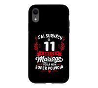 Idée Humour Blague Couple J’AI Survécu à 11 Ans de Mariage Coque pour iPhone XR