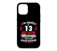 Idée Humour Blague Couple J’AI Survécu à 13 Ans de Mariage Coque pour iPhone 12/12 Pro