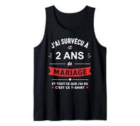 Idée Humour Blague Couple J’AI Survécu à 2 Ans de Mariage Débardeur