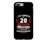 Idée Humour Blague Couple J’AI Survécu à 20 Ans de Mariage Coque pour iPhone 7 Plus/8 Plus
