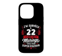 Idée Humour Blague Couple J’AI Survécu à 22 Ans de Mariage Coque pour iPhone 14 Pro