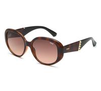 IDEE Lunettes de soleil 100 % anti-UV pour femme avec cadre en polycarbonate marron foncé brillant. Taille L avec verres marron