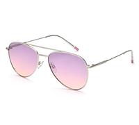 IDEE Lunettes de soleil 100 % anti-UV pour femme, taille L, forme : aviateur, modèle : IDS2695C3SG