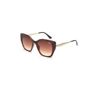 IDEE Lunettes de soleil, 100 % protection UV, dégradé, bord complet, papillon, femme, monture en polycarbonate marron brillant, verres dégradés en polycarbonate marron
