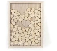 Idée mariage : cadre à messages avec 100 coeurs bois - graine créative Beige G