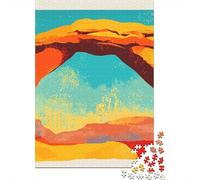 Idée Noël Arches Desert Park Illustration Minimalist Art Puzzle en Bois | Pour les soirées froides à la maison : ce puzzle 1000 pièces adulte associe idée cadeau et passion du puzzle.