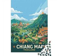 Idée Noël Chiang Mai Thailand Landscape Puzzle en Bois, 1000 pièces