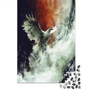 Idée Noël Eagle Soaring Over Turbulent Waters Puzzle en Bois, 1000 pièces