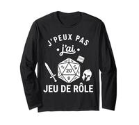 Idée pour Geek Humour JDR D20 J’Peux Pas J’AI Jeu De Rôle Manche Longue