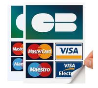 IDÉE PRO MOBILITÉ Autocollant CB Visa Mastercard Maestro - Vinyle - Lot de 2