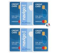 Idée pro mobilité®Lot de 6 Étuis Porte-Cartes Rigides Transparent s(Fabriqués en France) Protection pour Cartes Bancaires, de Transport, Navigo, Étudiant