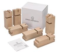 ideen.kollektiv Kit d'extension de la tour Fröbelturm - Jeu de construction d'équipe avancé compatible avec les tours de Fröbel d'autres marques - 6 blocs de construction exigeants pour plus de défi