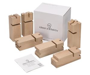 ideen.kollektiv Kit d'extension de la tour Fröbelturm - Jeu de construction d'équipe avancé compatible avec les tours de Fröbel d'autres marques - 6 blocs de construction exigeants pour plus de défi