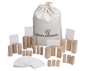 ideen.kollektiv Planche système Pro Bois Figurines avec porte-cartes pour cartes de coaching Figurines systémiques pour le coaching et les constellations familiales, matériel d'organisation