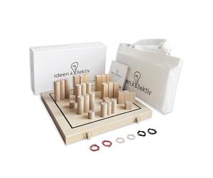 ideen.kollektiv Planche système Pro to Go - Planche familiale pliable et magnétique en bois de hêtre de qualité supérieure - Parfait pour le coaching systémique, les présentations familiales, la
