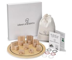 ideen.kollektiv Planche Systémique - Bois de hêtre de Haute qualité - Planche familiale pour Constellations Coaching systémique Supervision Modération - Planche relationnelle (Ronde)