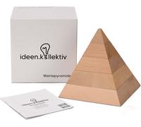ideen.kollektiv Pyramide des valeurs en bois - pyramide des besoins pour le coaching, la thérapie & le conseil, visualise les objectifs et le développement personnel