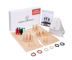 ideen.kollektiv Tableau de système familial et de relations, 44 pièces pour le coaching, l'installation familiale, le coaching systémique, la supervision, la modération avec manuel, 34 figurines