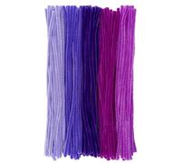 Ideen mit Herz | 100 fils chenille | cure-pipes pour bricolage | cure-pipes multicolores en 5 couleurs différentes | 30 cm de long | Ø 6 mm (tons violet)