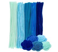 Ideen mit Herz | 100 fils chenille | cure-pipes pour bricolage | cure-pipes multicolores en 5 couleurs différentes | 30 cm de long | Ø 6 mm (tons bleus)