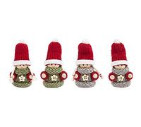 Ideen mit Herz Adorables poupées d'hiver | Lutin de Noël | Décoration de Noël | en bois, feutre et tricot | Enfants d'hiver (Emmi & Raphael | 7,5 cm de haut | 4 pièces)