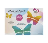 Ideen mit Herz Bloc de marqueur | Papier aérographe | Format A5 | 40 feuilles | 120 g/m² | Blanc pur | Surface particulièrement lisse | Idéal pour feutre, marqueurs Copic et stylos à alcool