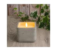 Ideen mit Herz Bougie LED en cire véritable | dans un récipient décoratif en béton | fonctionne avec piles | Fonction minuterie : 6 heures allumées | 18 heures éteintes | (carré)
