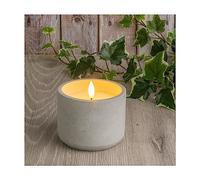 Ideen mit Herz Bougie LED en cire véritable | dans un récipient décoratif en béton | fonctionne avec piles | Fonction minuterie : 6 heures allumées | 18 heures éteinte | (rond)