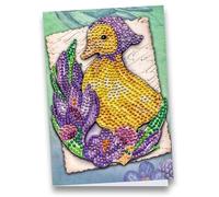 Ideen mit Herz Carte de vœux à peinture diamant - Édition strass - DIN B6 - 370 g/m² - Avec pierres, enveloppe et outils - Pour canard et crocus