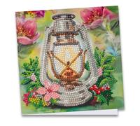 Ideen mit Herz Carte de vœux Diamond Painting | 16 cm x 16 cm | 370 g/m² | Avec enveloppe et outils (lanterne 2)
