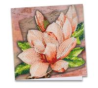 Ideen mit Herz Carte de vœux Diamond Painting | 16 cm x 16 cm | 370 g/m² | Avec enveloppe et outils (magnolia)