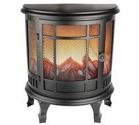 Ideen mit Herz Cheminée LED Nostalgie,Cheminée décorative,électrique,fonctionne sur piles,sans chauffage,Effet flamme/flamme réaliste,avec fonction minuterie (6 heures allumé,18 heures OFF)