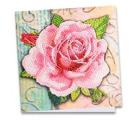 Ideen mit Herz Diamond Painting Carte de vœux, 16 x 16 cm, 370 g/m², avec enveloppe et outils, rose 4