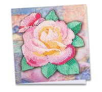 Ideen mit Herz Diamond Painting Carte de vœux à peindre | 16 cm x 16 cm | 370 g/m² | Enveloppe et outils inclus (Rose 3)