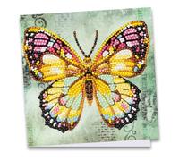 Ideen mit Herz Diamond Painting Carte de vœux à peindre | 16 x 16 cm | 370 g/m² | Enveloppe et outils inclus (papillon)