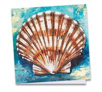 Ideen mit Herz Diamond Painting Carte de vœux avec enveloppe et outils inclus Motif pétoncle 16 x 16 cm 370 g/m²