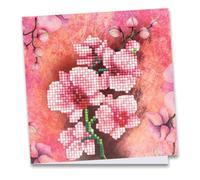 Ideen mit Herz Diamond Painting Carte de vœux avec enveloppe et outils Motif orchidée 16 x 16 cm 370 g/m²