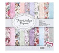 Ideen mit Herz Duo-Design Lot de 20 feuilles de papier de bricolage 25 x 25 cm 250 g/m² Imprimé des deux côtés Papier design Papier à motif Idéal pour le scrapbooking (période de Noël 02)